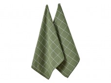 Ladelle Eco Check komplet 2 ręczników kuchennych 45/70 cm Green L33337